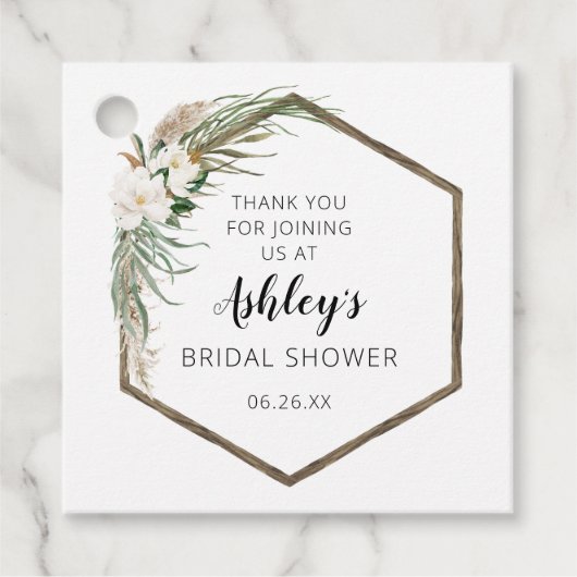 Étiquette de faveur de douche de mariée à couronne (Devant)