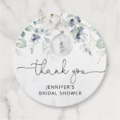 étiquette de faveur de douche de mariée d'eucalypt (Devant)