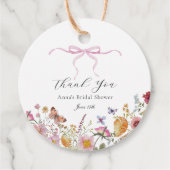 Étiquette de faveur de douche nuptiale à fleurs sa (Devant)