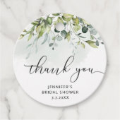 Étiquette de faveur de douche nuptiale à l'eucalyp (Devant)