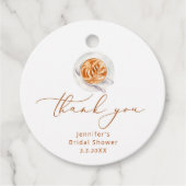 Étiquette de faveur de douche nuptiale d'amour en (Devant)