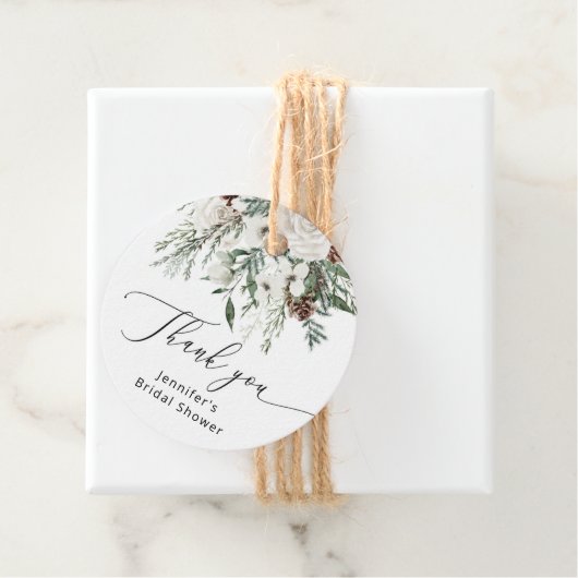 Étiquette de faveur de douche nuptiale d'arbre de  (En situation)