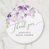 Étiquette de faveur de douche nuptiale fleurs sauv (Devant)