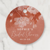 Étiquette de faveur de douche nuptiale florale ora (Devant)