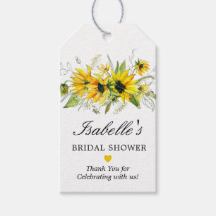 Étiquette de faveur de douche nuptiale Tournesol J