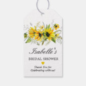 Étiquette de faveur de douche nuptiale Tournesol J (Dos)