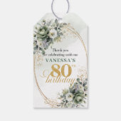 Étiquette de faveur de eucalyptus pour 80e anniver (Dos)
