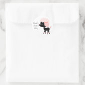 Étiquette de Faveur de Fête Caniche Rose avec Join (Sac)