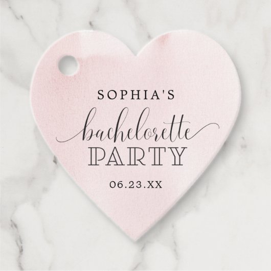 Étiquette de faveur de fête de bachelorette rose (Devant)