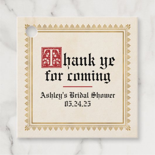 Étiquette de faveur de fête médiévale Renaissance (Devant)