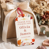 Étiquette de faveur de feuilles d'automne rustique