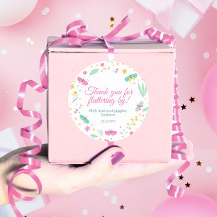 Étiquette de faveur de jardin de fille papillon pa