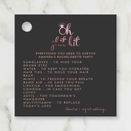 Étiquette de faveur de kit de future mariée (Devant)