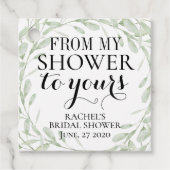 étiquette de faveur de la douche nuptiale, De ma d (Devant)