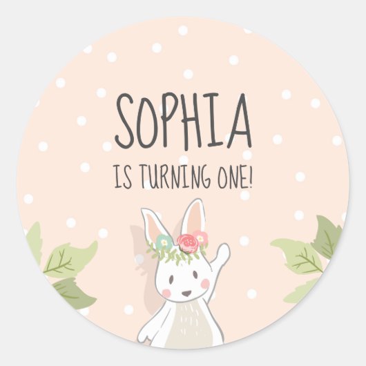 Étiquette de faveur de lapin Cupcake Topper Autoco (Devant)