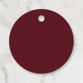 Étiquette de faveur de mariage avec nœud bourguign (Dos)