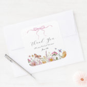 Étiquette de faveur de mariage avec nœud rose joli (Enveloppe)