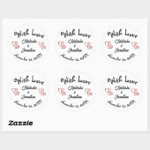 Étiquette de faveur de mariage de script chic simp (Feuille)