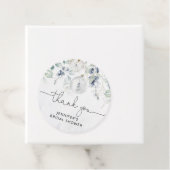 étiquette de faveur de mariage d'hiver eucalyptus (En situation)
