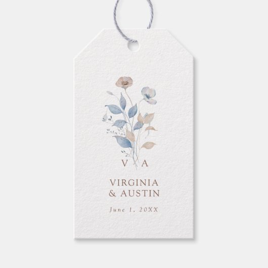Étiquette de Faveur de Mariage Fleur Sauvage (Devant)