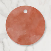 Étiquette de faveur de mariage floral orange brûlé (Dos)