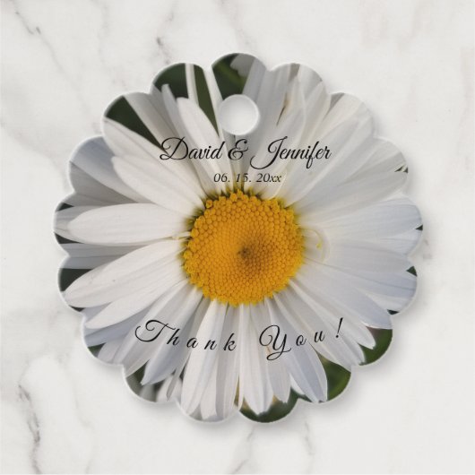 Étiquette de faveur de mariage florale (Devant)