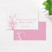 Étiquette de faveur de mariage florale rose et bla (Bureau)