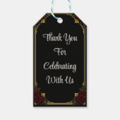 Étiquette de faveur de mariage gothique foncé élég (Devant)
