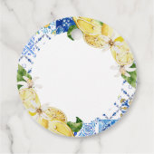 Étiquette de faveur de mariage italien citron carr (Dos)