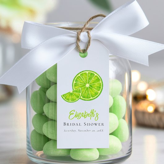 Étiquette de faveur de mariage Lime Green Main Squ
