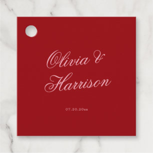 Étiquette de faveur de mariage minimaliste à écrit