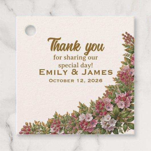 Étiquette de faveur de mariage Pennsylvania Mounta (Devant)