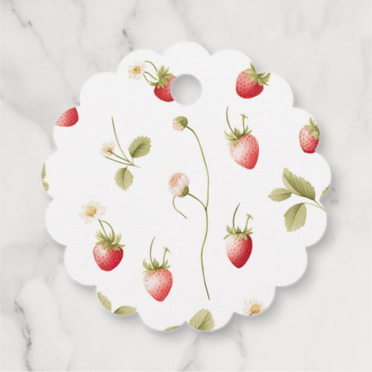 Étiquette de faveur de mariage pour fraise rouge d (Dos)