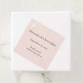Étiquette de faveur de mariage rose tendre (En situation)