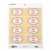 Étiquette de faveur de mariage rustique à carreaux (Feuille entière)