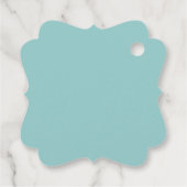 Étiquette de faveur de mariage sarcelle et blush (Dos)