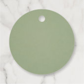 Étiquette de faveur de mariage vert sauge (Dos)