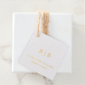 Étiquette de faveur de monogramme élégante en feui (Avec boite)