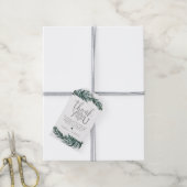 Étiquette de Faveur de Noël RORY Green Winter Pine (Avec de la ficelle)