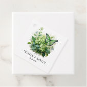 Étiquette de faveur de papillon floral d'hortensia (En situation)