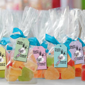 Étiquette de faveur de Pâques rétro Bunny Flower P