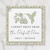 Étiquette de faveur de poire parfaite vert sauge | (Devant)