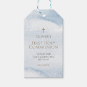Étiquette de faveur de première communion garçon a (Devant)