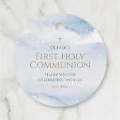 Étiquette de faveur de première communion garçon a (Dos)