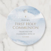 Étiquette de faveur de première communion garçon a (Devant)