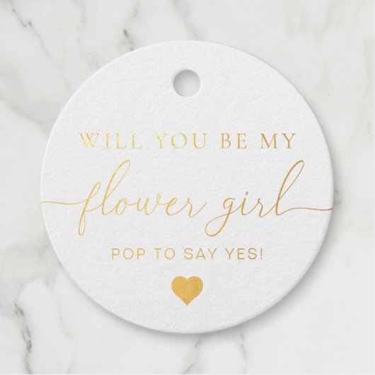 Étiquette de faveur de proposition de petite fille (Devant)