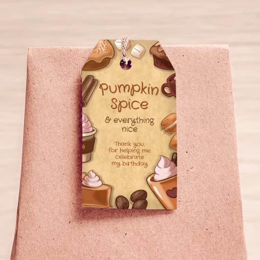 Étiquette de faveur de Pumpkin Spice Git Tag