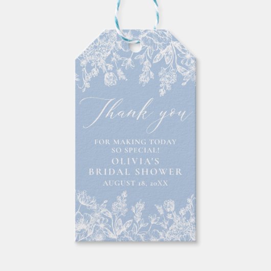 Étiquette de Faveur de Réception de Mariage Floral (Devant)