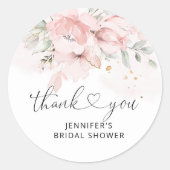 étiquette de faveur de shower de mariage roses blu (Devant)