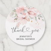 étiquette de faveur de shower de mariage roses rou (Devant)